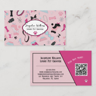 Code QR Carte de visite rose féminine pour toilett