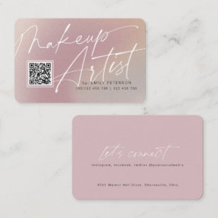 Code QR cartes de visite modernes pour maquilleur