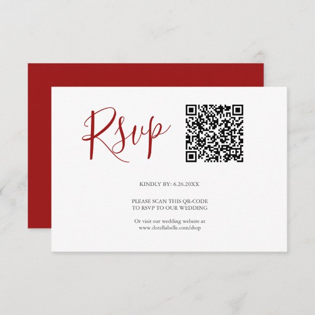 Code QR Cartes RSVP Rouge (Devant / Derrière)