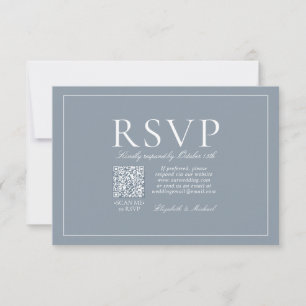 Code QR Classic élégant Dusty Blue Script RSVP