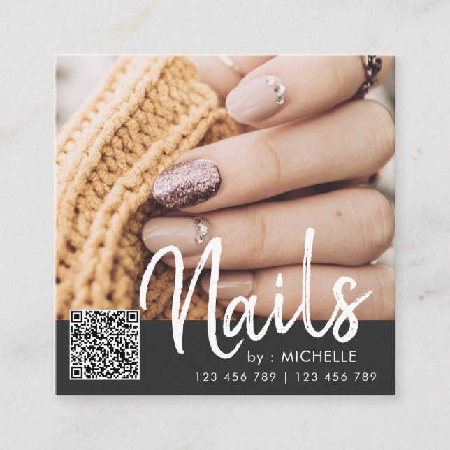 Code QR clous photo cartes de visite (Devant)