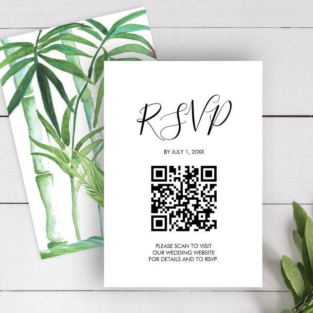 Code QR Code Mariage RSVP Watercolor Carte de boît (QR code Wedding RSVP Watercolor Enclosure Card
)