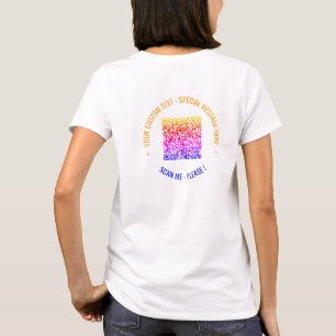 Code QR coloré T-Shirt texte personnalisé et coule