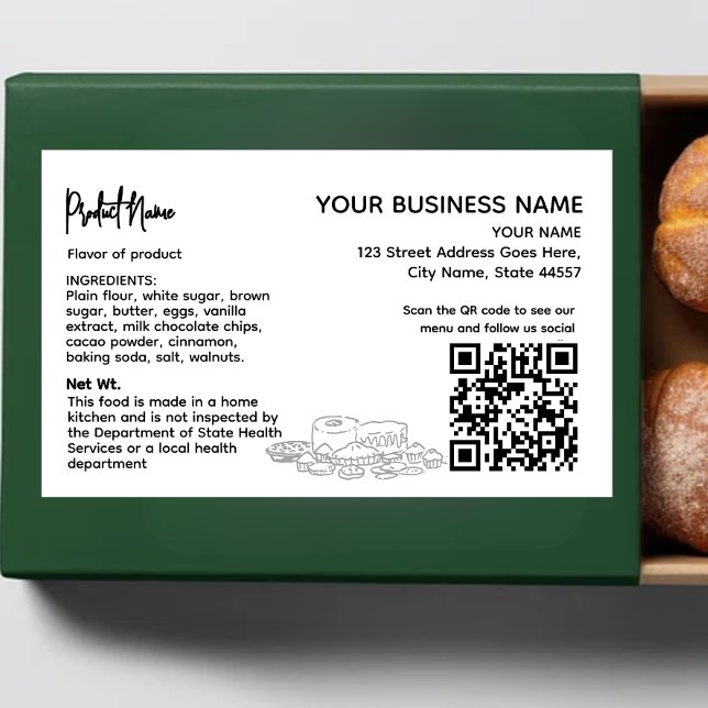 Code QR Cottage Law étiquette alimentaire autocoll (Créateur téléchargé)