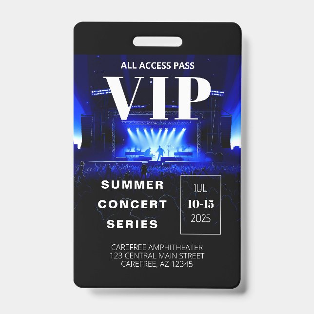 Code QR de badge de concert VIP Backstage (Avant)