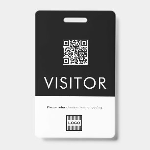 Code QR de badge de visiteur avec logo d'entrepris