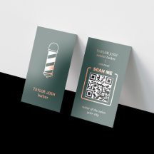 Code QR de barbier en or rose foncé de luxe