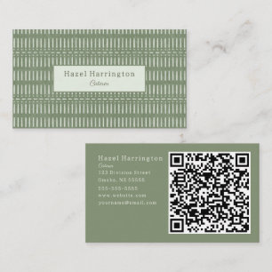 Code QR de Bohême Carte de visite Sage Green Triba