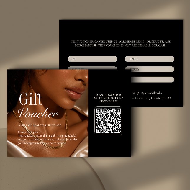 Code QR de bon cadeau de beauté moderne photo (Créateur téléchargé)