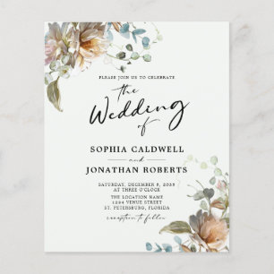 Code QR de budget Calligraphie florale Invitation 