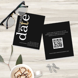Code QR de budget Texte or blanc Économiser la dat