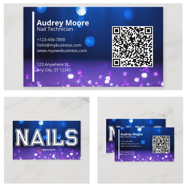Code QR de carte de visite de studio de manucure (Nail Studio Business Card QR Code
)