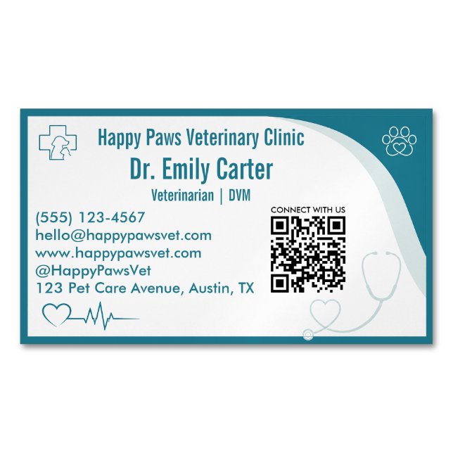 Code QR de carte de visite magnétique personnalisé (devant)