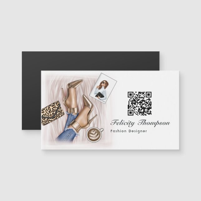 Code QR de créateur de mode or (Devant / Derrière)