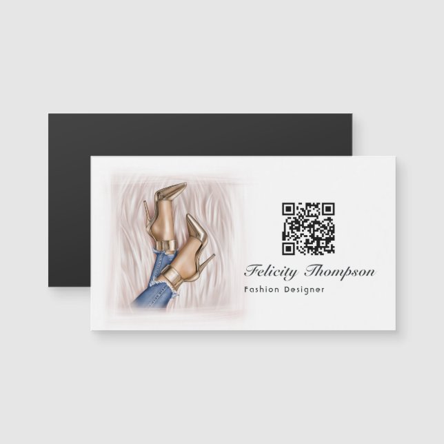 Code QR de créatrice de mode rose (Devant / Derrière)