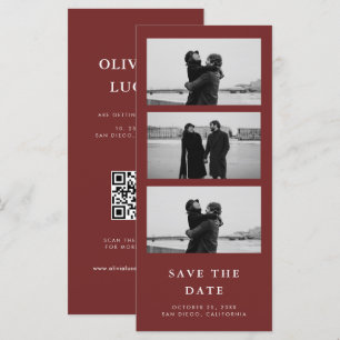 Code QR de la bande photo rouge cannelle de mariag