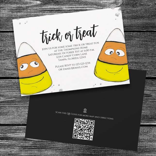 Code QR de la carte de bonbons Halloween Trick Or  (Créateur téléchargé)