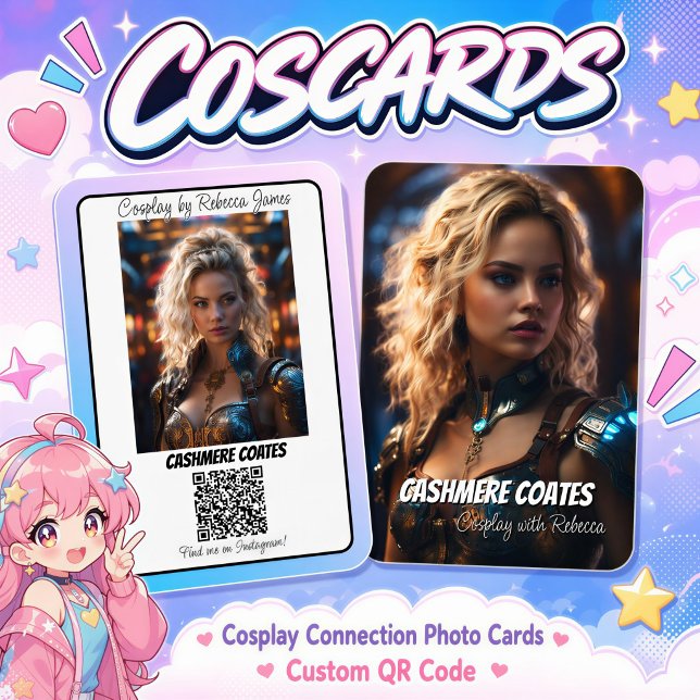 Code QR de la carte de visite de connexion Cosplay (Make the most of your show or convention experience with custom coscards designed for connecting)
