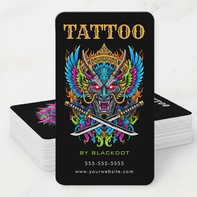 Code QR de la carte de visite de l'artiste tatoueu (Créateur téléchargé)