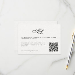 Code QR de la carte RSVP de mariage formel classiq
