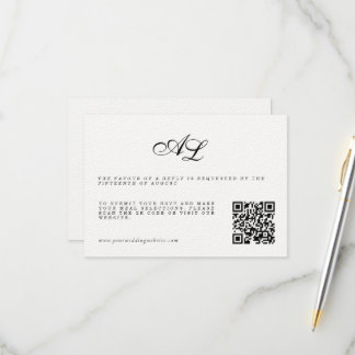 Code QR de la carte RSVP de mariage formel classiq