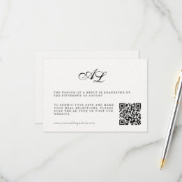 Code QR de la carte RSVP de mariage formel classiq