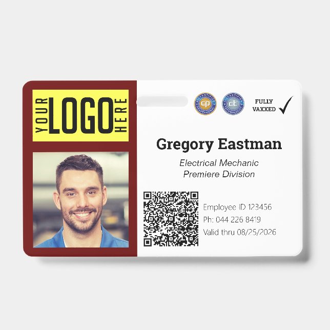 Code QR de la personne qualifiée Photo ID Badge Ro (Avant)
