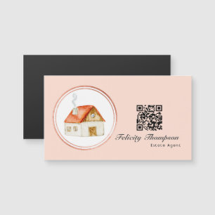 Code QR de l'agent immobilier rose Gold et Blush P