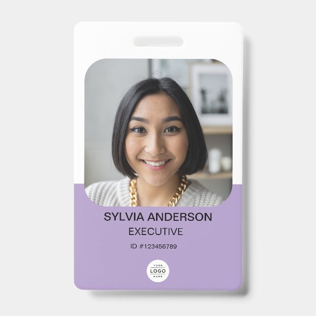 Code QR de logo de badge employé avec photo person (Avant)