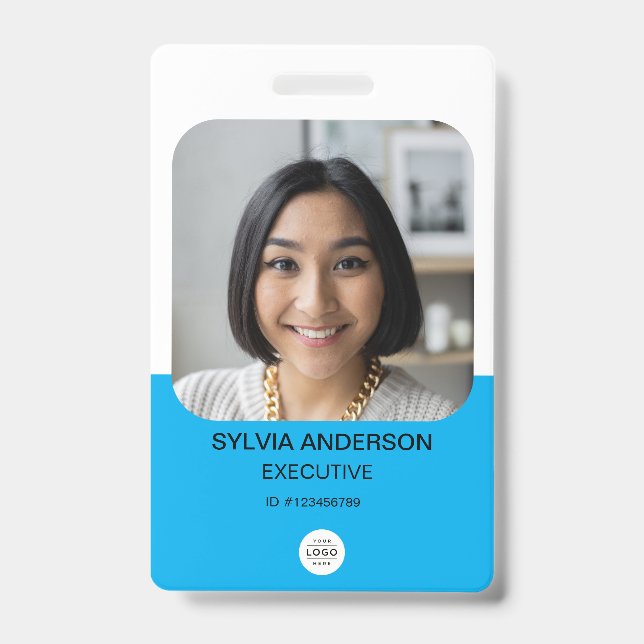 Code QR de logo de badge employé avec photo person (Avant)