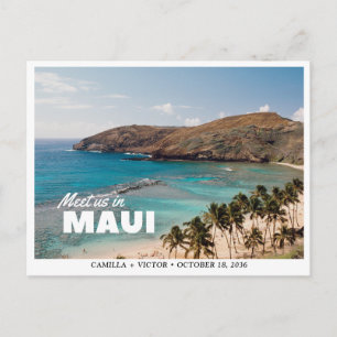 Code QR de mariage à Maui Carte postale Beach Save