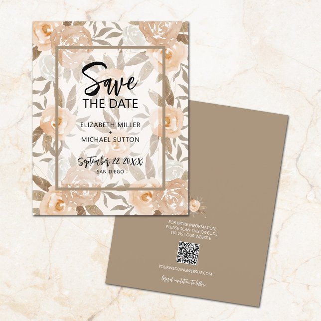Code QR de mariage "Budget Floral" pour carte "Sav (Créateur téléchargé)