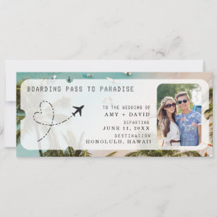 Code QR de mariage de destination Carte d'embarque