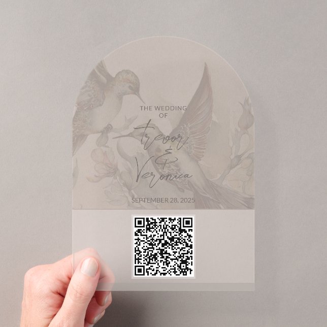 Code QR de mariage Invitation Colibri (In situ (ordinateur de poche))