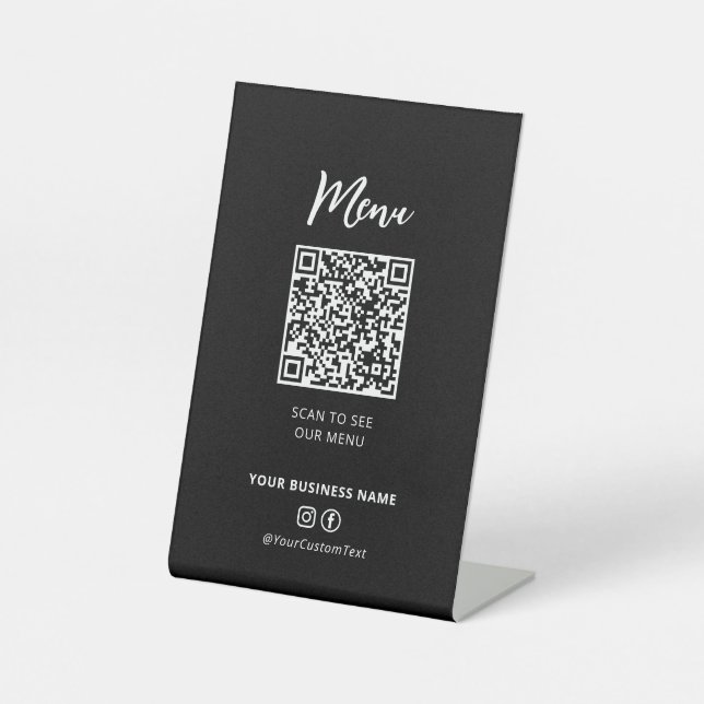 Code QR de menu de restaurants modernes Panneau de (Recto)