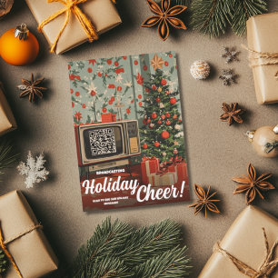 Code QR de message vidéo de carte de cheer rétro p