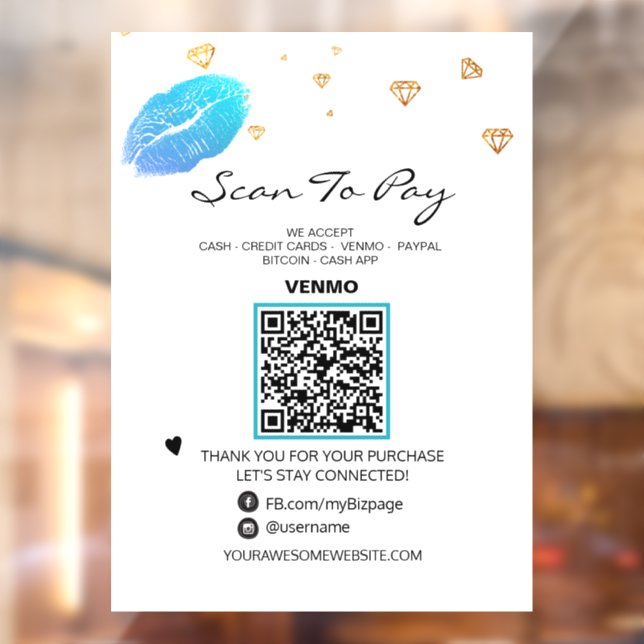 *~* Code QR de paiement Beauté Pay Autocollant pou (Feuille 2)