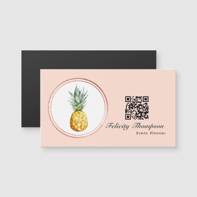 Code QR de planificateur d'événement Rose Gold et  (Devant / Derrière)