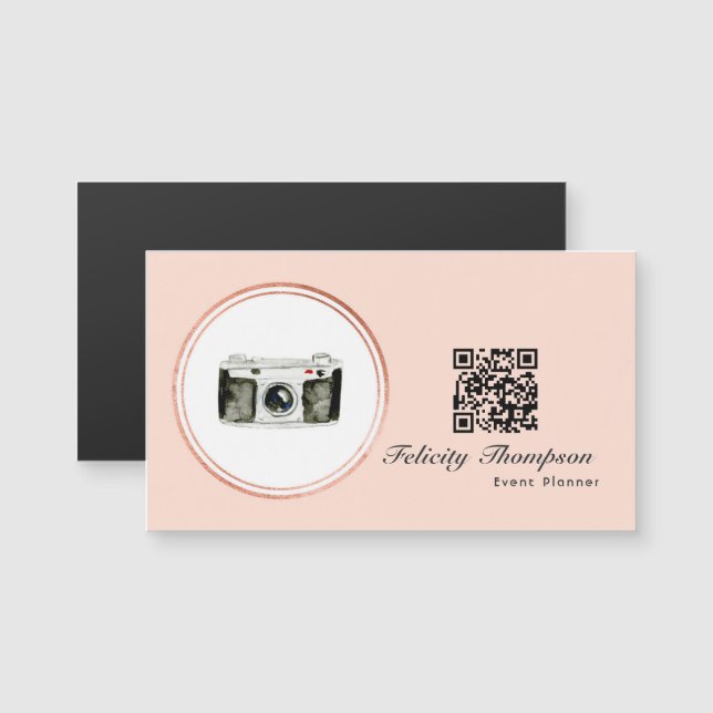 Code QR de planificateur d'événement Rose Gold et  (Devant / Derrière)