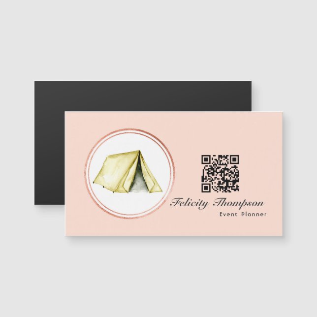 Code QR de planificateur d'événement Rose Gold et  (Devant / Derrière)