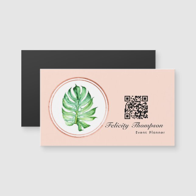 Code QR de planificateur d'événement Rose Gold et  (Devant / Derrière)