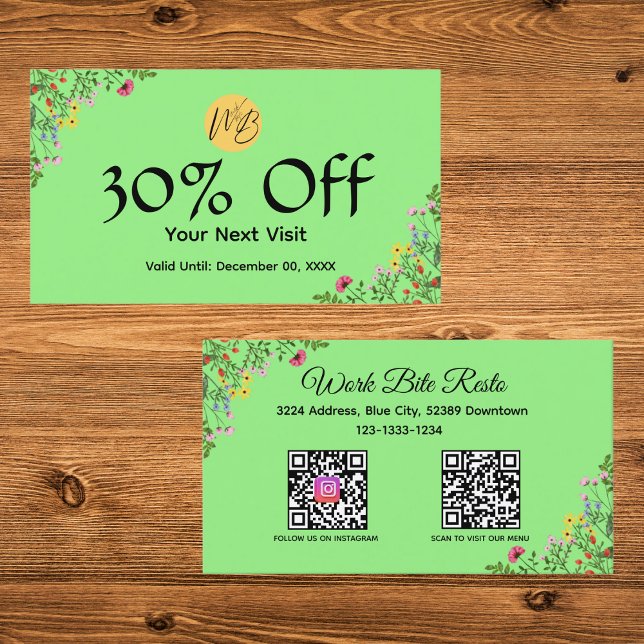 Code QR de réduction Wildflower Social Media Insta (Créateur téléchargé)