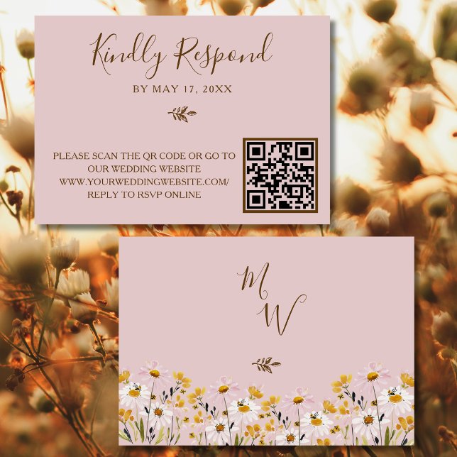 Code QR de réponse au RSVP de mariage à la rose ro (Créateur téléchargé)
