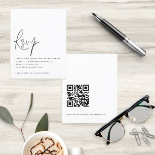 Code QR de réponse de mariage avec enveloppe pour