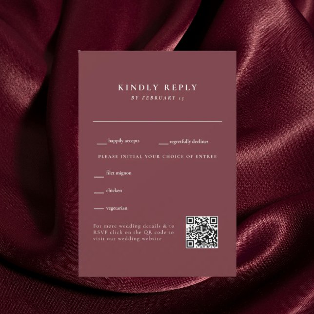 Code QR de réponse de mariage bordeaux foncé (Créateur téléchargé)