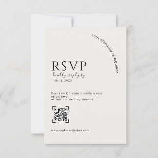 Code QR de réponse de mariage éditorial en ivoire