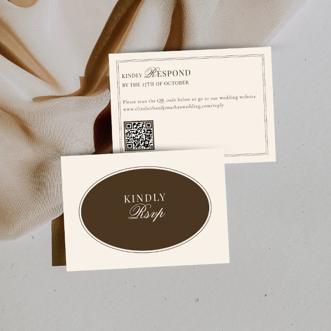 Code QR de réponse de mariage élégant en ivoire ma (Créateur téléchargé)