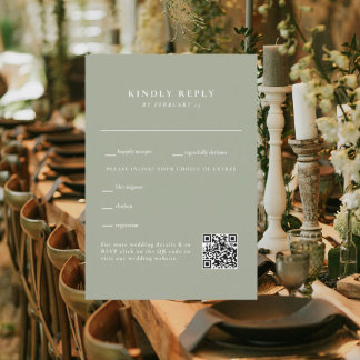 Code QR de réponse de mariage Simple Sage