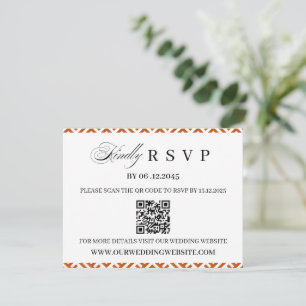 Code QR de réponse pour mariage avec motif ethniqu