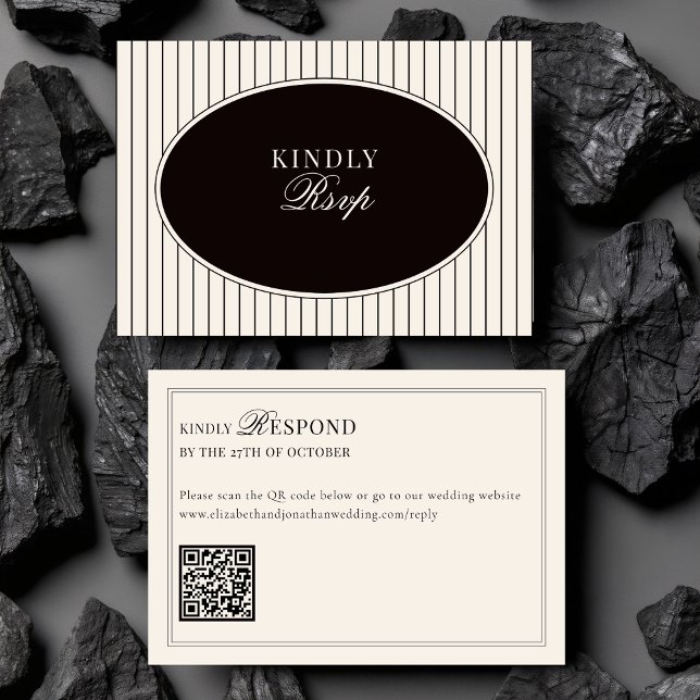 Code QR de réponse pour mariage Black Ivory Classi (Créateur téléchargé)